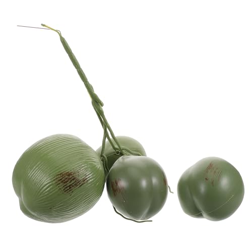 Realistic Artificial Coconut Model 3pcs Set Plastic Lifelike Fake Fruit for Tropical Party Decor Photo Props Summer Home Display