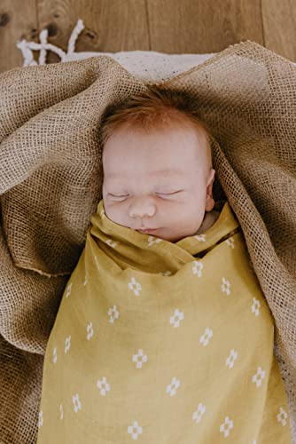 Mini Wander Swaddles for Newborns Muslin Swaddle Blankets - Breathable Soft Receiving Blanket Baby Essentials | 47 x 47 Cotton - Boho Squares (Citrus) - color: Boho Squares (Citrus)