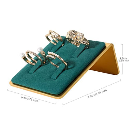 Green small felt ring holder display, gold ring jewelry stand, ring storage organizer【Velvet Ring Holder-Green 】 - color: Green