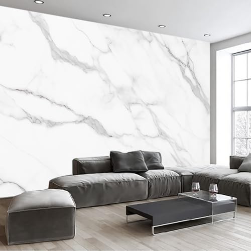 Elegant White Marble Pattern self-Adhesive Mural and Light-Colored Striped Peel-and-Stick Bedroom Wallpaper - 85"x118" - color: Zzsl-08, size: 85"x118"