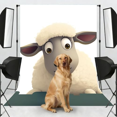 Sheep Backdrop Background for Photography 5x7ft Photobooth Professional Photo Backdrop Curtains Video Photography Studio Photo Backgrounds Banner Booth Background Screen Parties - color: Sheep
