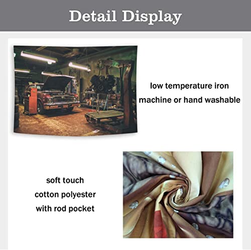 Old Garage Backdrops for Photography, 5x3FT Car Repair Backgrounds, Themed Party Portrait Photo Shooting Props MBMYLU1 - size: polyester-5x3ft