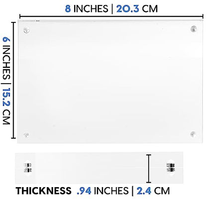 Mammoth DuraClear 6x8 Acrylic Photo Frame - Frameless & Thick Design - Perfect for Family Photos, Art, and Cherished Postcards - size: 6x8 Frame