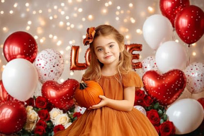 Kate 8x8ft/2.5x2.5m Valentine Backdrop Heart Balloon Rose Computer Printed Cloth Background Photo Video Studio Props