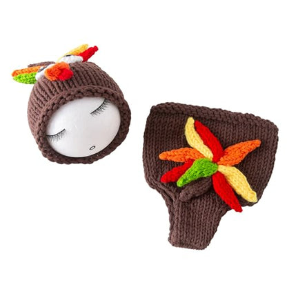Jastore Baby Photography Props Newborn Boy Girl Photo Shoot Outfits Crochet Costume Infant Knitted Hat Sets - color: Turkey