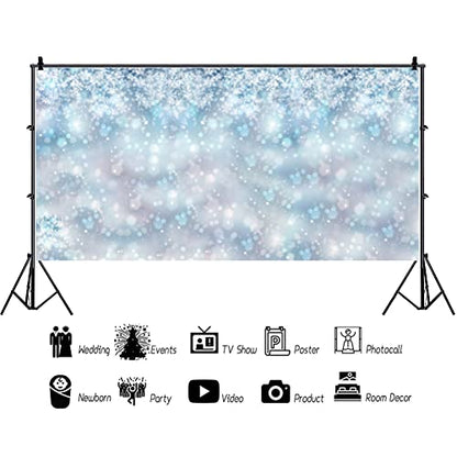 20x10ft Falling Snowflake Portrait Backdrops for Photography Winter Ice Snow Flakes Photo Shoot Newborn Kids Baby Adults Wedding Photo Background Vinyl Photo Booth Props - size: 20x10ft
