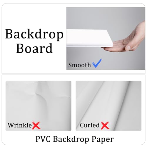 Photo Backdrop Boards, Replica Surfaces, Photography Background for Food and Studio, 2 PCS 4 Pattern of White (L Size: 24 x 24 Inch), MDAOCRY