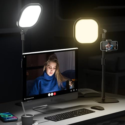 Video Conference Lighting for Zoom Meeting, Ring Light for Desk with Flexible Stand, 30 Light Modes Zoom Lighting for Computer, Desk Ring Light & Memory Function for Video Calls, Live Stream, Webcam - size: 1Pack