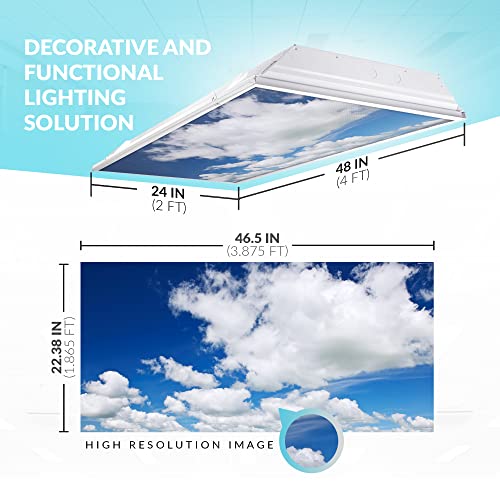 OCTO LIGHTS Fluorescent Light Covers Cloud Sky Panel for Ceiling Lights, Light Covers for Ceiling Lights Classroom 2x4 (22.38"x46.5") Backlit Film Insert for Fluorescent Light Fixtures (Pack of 1) - color: Breathtaking Stratocumulus, size: 1pk