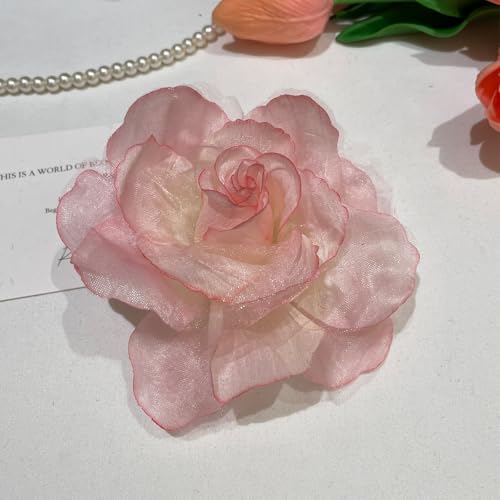 Gradient Flower Hair Clip for Women Duckbill Barrette Daily Outfit Accessory Travel Styling Prop for Spring Picnic or Photo Use - color: Pink