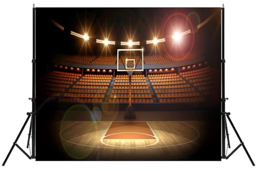 Basketball Backdrop Basketball Arena Photography Background Sports Theme Party Decoration Photoshoot Kids Boys Photo Booth Props 12x10ft - size: 12X10FT