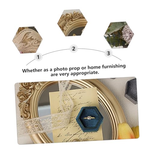1pc Retro Decorative Mirror Tray Elegant Storage Makeup Home Photo Prop Accent for