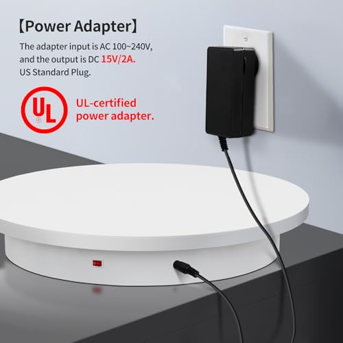 23.6In Remote Large Motorized electric turntable Rotating platform Photography Turntable Motorized lazy susan Base giratoria para for Photography,3D Scanner,Heavy duty display(Load Range:220~500lbs) - size: 23.6inch/White/500Lbs Load