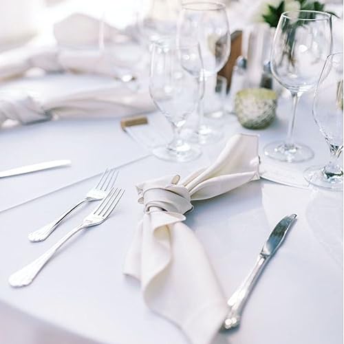 FINDYOU 12 Pack White Table Cloth Rectangle Table 60 x 102 Inch Tablecloths for 6 Foot Rectangle Tables. Stain and Winkle Resistant Polyester Washable White Cloths for Parties - color: White, size: 60x102 Inch-12pack