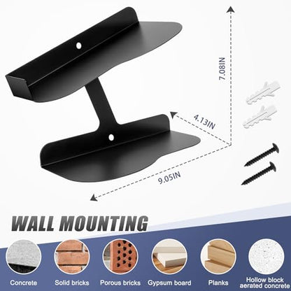 Wall-Mount Floating Shoe Shelves, Sturdy Levitating Sneaker Rack for Showcasing Shoe Collections - color: Black