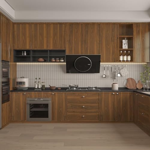 Decoroom Wood Contact Paper Peel and Stick, Thicken Vintage Wood Grain Contact Paper for Countertops Furniture, Natural Wood Wallpaper Self-Adhesive Removable Waterproof Vinyl Film 35.4 in X 118 in - color: Brown, size: 35.4" X 118"
