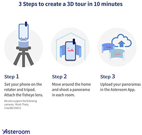 360 Camera 3D Virtual Tour Real Estate Kit - Gear Includes: Tripod, Digital Camera Rotator, Fisheye Cam Lens (Asteroom Phone Case Not Included, Purchased Separately on Amazon)