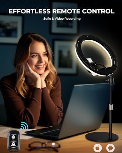 UBeesize 12" Desk Ring Light with Stand & Phone Holder - Adjustable Studio Light for Photography，Zoom Meetings, YouTube, TikTok, Live Streaming - style: Classic Model