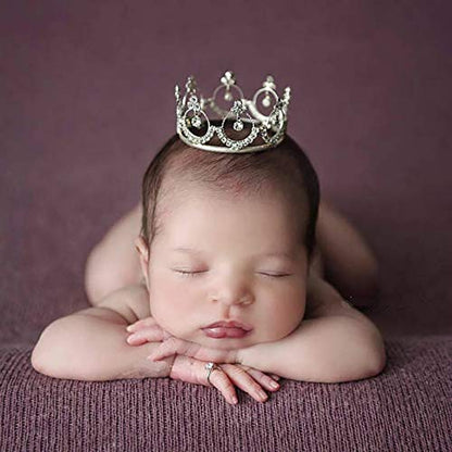 Infant Baby Girl Boy Crown Photo Shoots Headband for Newborn Crystal Princess Party Headwear Photography Props - color: Crown 3