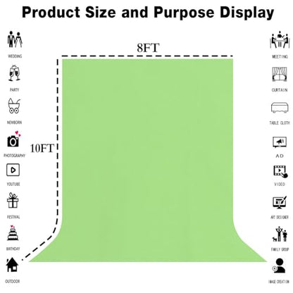 Large Screen Backdrop 10x10FT Light Green Background Cloth Photo Studio Shooting Props - color: Light Green, size: 10X10ft