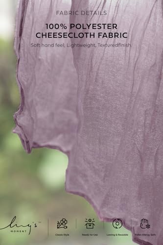 Ling's Moment Luxury Cloth Wedding Napkins - 19x19 Inch Reusable Cheesecloth Linen Napkins for Wedding Reception, Bridal Shower, Dinner Table - Washable, Durable (Set of 10), [Purple] - color: Prpl-purple