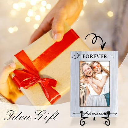 Forever Friends Picture Frame,Women Friend Bestie, 4 x 6 Picture Frame with Stand for Tabletop Display.(Light Purple Vertical Portrait) - color: Frame21