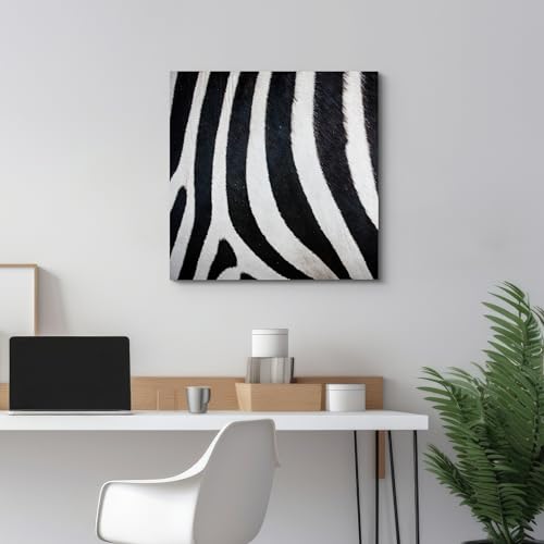 wall26 - Canvas Prints Wall Art - Canvas Prints Wall Art - Zebra Fur/Skin Texture - 12"x12" - color: 04. Zebra Pattern, size: 12"L x 12"W