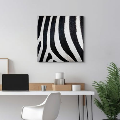 wall26 - Canvas Prints Wall Art - Canvas Prints Wall Art - Zebra Fur/Skin Texture - 12"x12" - color: 04. Zebra Pattern, size: 12"L x 12"W