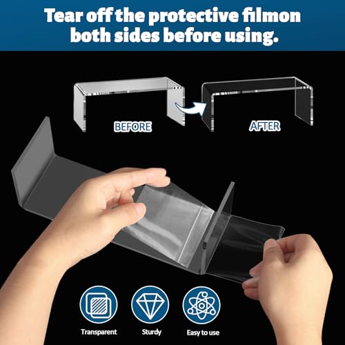 Large Acrylic Risers 7" L~9" L Riser Display Shelf Cupcake Stand Display Cabinet Clear Rectangular Display Stands Set (10, 5 Sizes) - size: 5 Sizes