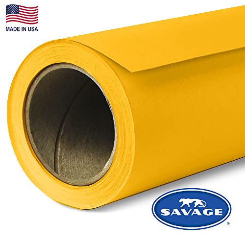 Savage Seamless Paper Photography Backdrop - Color #71 Deep Yellow, Size 86 Inches Wide x 36 Feet Long, Backdrop for YouTube Videos, Streaming, Interviews and Portraits - Made in USA - size: 86 in x 36 ft