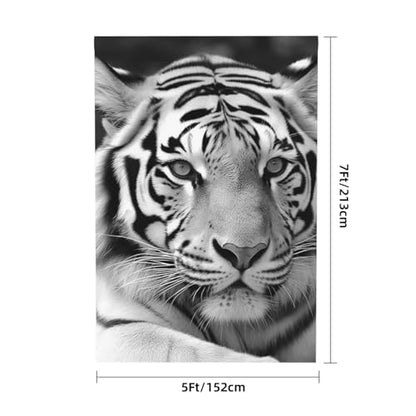 Black White Tiger Backdrop Background for Photography 5x7ft Photobooth Professional Photo Backdrop Curtains Video Photography Studio Photo Backgrounds Banner Booth Background Screen Parties - color: Black White Tiger
