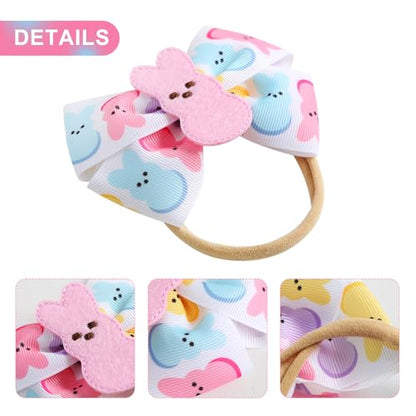 Bunny Hair Bow Pink Rabbit Bowknot Ribbon Easter Spring Hair Accessories 1PC Headband for Baby Girls - color: 1PC Headband