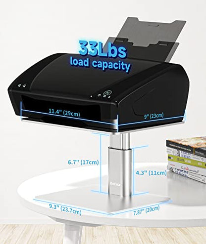 BoYata Monitor Riser Stand, Adjustable Height Metal Desktop Stand Storage Organizer Compatible with TV, PC, Laptop, Computer, iMac, and All Screen Display-Silver - color: Silver