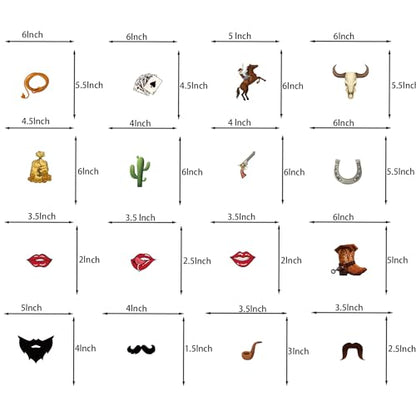 36Pcs Country Party Decorations Photo Booth Props, Western Photo Booth Props for Western Party Decorations, Wild West Cowboy for Cowboy Party
