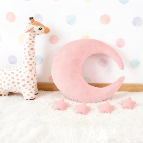 Newborn Photography Props 5Pcs Baby Moon Star Pillow Set Newborn Photography Posing Pillows Adjustable Photography Props, Pink - color: Pink
