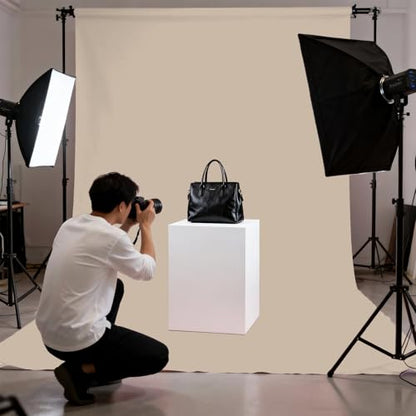Large Screen Backdrop 10x10FT Beige Background Cloth Photo Studio Shooting Props - color: Beige, size: 10X10ft