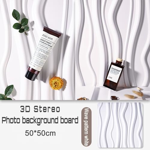 Large 3D Photo Backdrop Board: 5PCS 8Patterns Product Photography Props for Food Jewelry,Stereoscopic Background Table Top Small Shooting Kit (XL Size 24x24in) - color: White Coffee