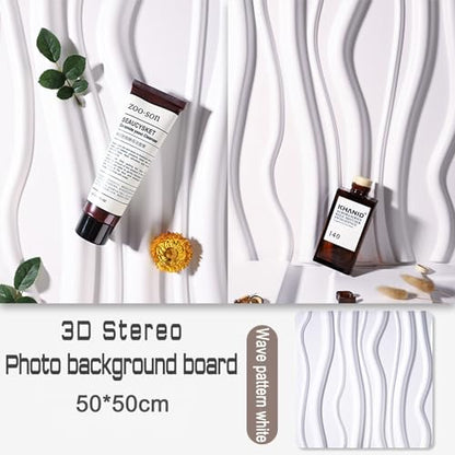 Large 3D Photo Backdrop Board: 5PCS 8Patterns Product Photography Props for Food Jewelry,Stereoscopic Background Table Top Small Shooting Kit (XL Size 24x24in) - color: White Coffee