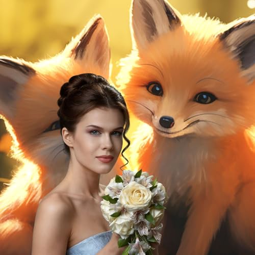 Cute Foxes Backdrop Background for Photography 5x7ft Photobooth Professional Photo Backdrop Curtains Video Photography Studio Photo Backgrounds Banner Booth Background Screen Parties - color: Cute Foxes