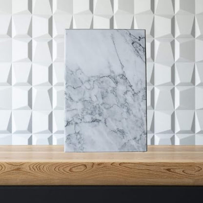 Creative Gifts International White Marble Board | 8" x 12" Serving Board | Elegant Charcuterie and Cutting Board | Durable Kitchen Prep Surface | Gift Ready