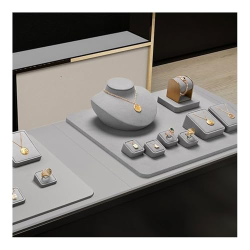 Jewelry Display Stand, Microfiber Jewelry Rack Necklace Ring Watch Counter Display Rack Light Luxury Jewelry Display Props