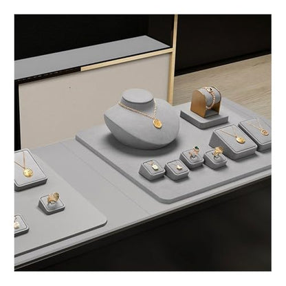 Jewelry Display Stand, Microfiber Jewelry Rack Necklace Ring Watch Counter Display Rack Light Luxury Jewelry Display Props
