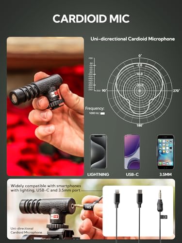 USKEYVISION Vlogging Kit for iPhone Youtuber Starter Kit Content Creator Equipment for iPhone 16/15Pro Max with 59'' Extendable Fullsize Tripod, LED Light,Shotgun Mic Video Recording(Vlog K4) - size: VLOGK4(Shotgun Mic)
