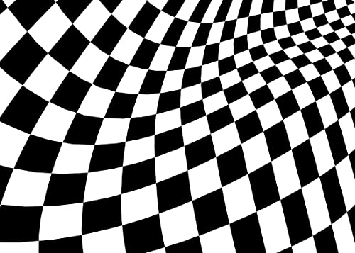 BELECO 15x10ft Fabric Black and White Checkered Backdrop Racing Checker Chess Board Texture Grid Checkerboard Wave Background Racing Themed Party Supplies Birthday Decorations Photo Studio Props - size: 15x10FT