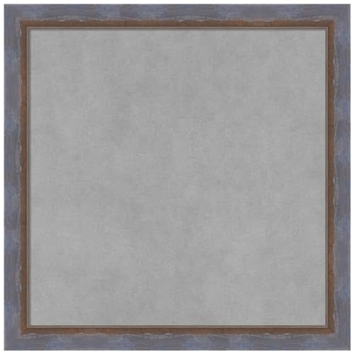 Amanti Art Blue Framed Magnetic Board 18x18 Small Vision Board for use with Magnets, 100% Metal Sheet to Display Items as Office Decor or for Home Organization in mudroom, Kitchen or Kids Room - color: Two Tone Blue Copper, size: 18"W x 18"H