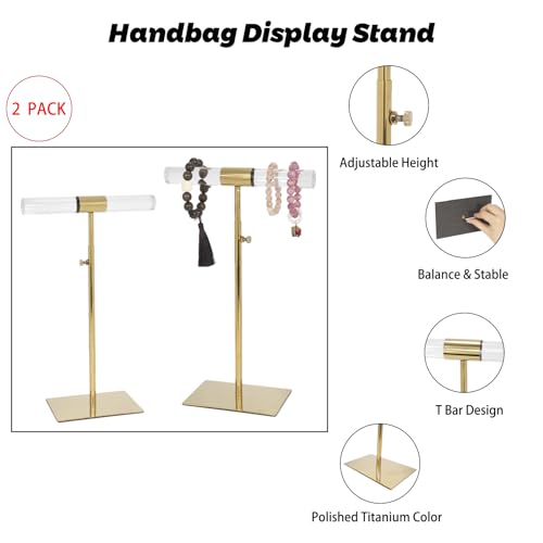 Acrylic Jewelry Towers - Stainless Steel Long Necklace Stand, Adjustable Height Tabletop Jewelry Organizer for Home & Boutique