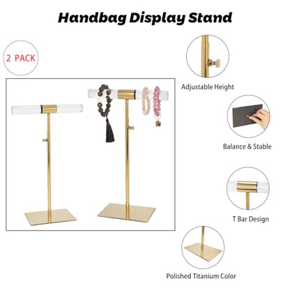 Acrylic Jewelry Towers - Stainless Steel Long Necklace Stand, Adjustable Height Tabletop Jewelry Organizer for Home & Boutique