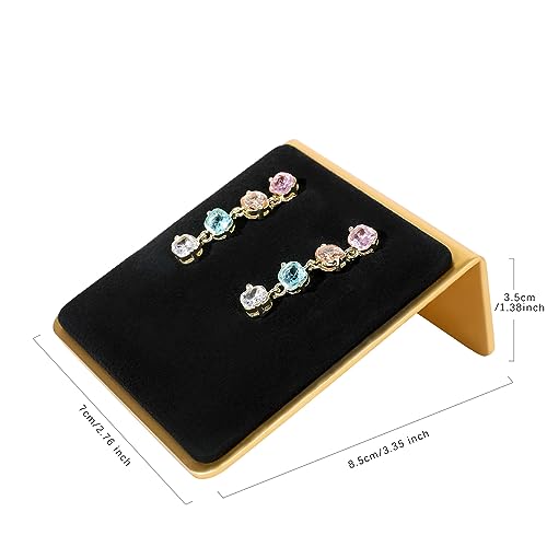 Black earring holders for selling, Velvet earring stands Jewelry display, metal gold studs board【Black】 - color: Black
