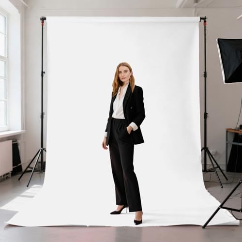 White Screen Backdrop for Photography 5x7ft Zoom Meeting, Game Live Steaming and Photo Studio Shooting Props - color: White, size: 5x7ft