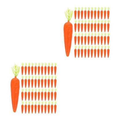 LOGOFUN 100PCS Artificial Carrot Decorations DIY Photography Props for Easter Fall Harvest Party Home Kitchen Decorations